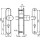 Zi Ikon Stahl-Schutzbeschlag S318  mit PZ-Lochung - Winkelknauf/Drücker F1 Silber TS=110 (103-114)