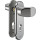 Zi Ikon Stahl-Schutzbeschlag S328  mit PZ-Lochung - Winkelknauf/Drücker - Kurzschild für Wohnungstüren F1 Silber TS=40 (41-43)