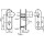 Zi Ikon Stahl-Schutzbeschlag S328  mit PZ-Lochung - Winkelknauf/Drücker - Kurzschild für Wohnungstüren F1 Silber TS=55 (48-54)