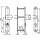 Zi Ikon Stahl-Schutzbeschlag S638 -Winkelknauf/Drücker, Langschild für Rohrrahmentüren F1 Silber TS=40 (41-45)