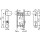 Zi Ikon Stahl-Schutzbeschlag S6B8,AUS=ZA0 mit Zylinderabdeckung Winkelknauf/Drücker - Kurzschild für Rohrrahmentüren F1 Silber TS=50 (43-54)