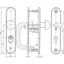 Zi Ikon Stahl-Schutzbeschlag SXL6 mit Zylinderabdeckung - Rundknauf/Drücker - Langschild für Wohnungstüren F2 Neusilber TS=100 (93-104)