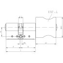 ZI Ikon Profil-Knaufzylinder - System WSW W534, KNF=4 Gleichschließend MP - messing poliert außen 45 mm innen 35 mm
