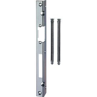 Zi Ikon Winkel-Sicherheitsschließblech für überfälzte Türen 9M52, Vorgerichtet für elektrische Türöffner - mit zwei Ankern OF=VERZINKT ABM=300 mm S=RECHTS