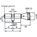 Zi Ikon 1534 Profil-Knaufzylinder mit Anzeigeeinrichtung rot/grün und Notöffnung mit Innensechskantschlüssel SW5 MP - messing poliert 30 mm 30 mm