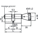 Zi Ikon 1534 Profil-Knaufzylinder mit Anzeigeeinrichtung rot/grün und Notöffnung mit Innensechskantschlüssel SW5 MP - messing poliert 30 mm 45 mm