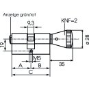 Zi Ikon 1534 Profil-Knaufzylinder mit Anzeigeeinrichtung rot/grün und Notöffnung mit Innensechskantschlüssel SW5 MP - messing poliert 30 mm 50 mm