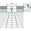 ZI Ikon Profil-Knaufzylinder - Wendeschlüsselprofil 2RWS, System R10, KNF=1