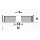 Haftmagnet FGN 25  L - Serie mit Senkloch für Senkkopfschraube FGN 25 L