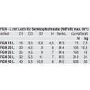 Haftmagnet FGN 25  L - Serie mit Senkloch für Senkkopfschraube FGN 25 L