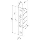 effeff Einsteck-Fallenschloss Modell 807 mit eckigem Stulp 135 x 20 mm