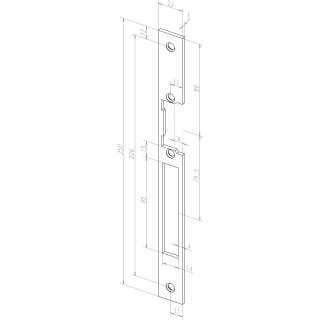 effeff Flachschließblech 445, eckig Dukatengold Universal