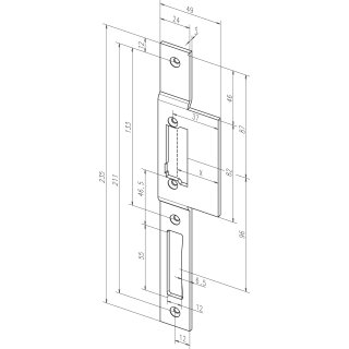 effeff ProFix® 46B, ProFix® 2, eckig Edelstahl 4 - Links