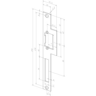 effeff Flachschließbleche mit Fallenführung 310, eckig