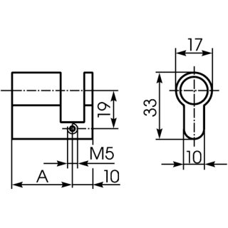Zi Ikon 1532 Blindzylinder Profil-Halbzylinder MP - messing poliert 65 mm