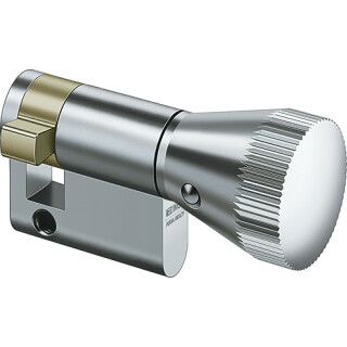Zi Ikon 1535 Profil-Knaufhalbzylinder, Schließfunktion einseitig mit Knauf MP - messing poliert 65 mm