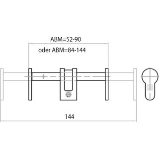 Zi Ikon 1530 Blindzylinder variabel, Individuell einstellbar ABM=52-90 F1 Silberfarben