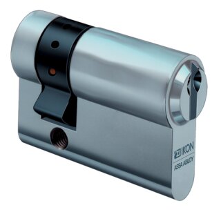 ZI Ikon Halbzylinder P032 - System P0, Radienprofil N6 Verschiedenschließend-MV - matt vernickelt-L=40 mm