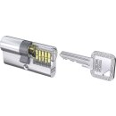 ZI Ikon Doppelzylinder P031 - System P0, Radienprofil N6 Verschiedenschließend-MV - matt vernickelt-außen 27 mm-innen 32 mm
