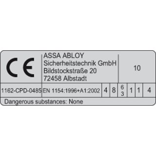 ASSA ABLOY Türschließer DC300------9005 SCHWARZ L190 Standard Gestänge