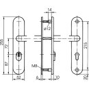 Zi Ikon Stahl-Schutzbeschlag S403 Drücker/Drücker mit Zylinderabdeckung F2 Neusilber TS=45 (36-45)