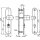 Zi Ikon Stahl-Schutzbeschlag S408 Winkelknauf/Drücker mit Zylinderabdeckung F2 Neusilber TS=45 (36-45)