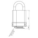 ZI Ikon Zylinderhangschloss P016 - System P0, Radienprofil N1 Verschiedenschließend-AUS=LH25-Ohne Schutzkappe