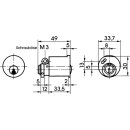 Zi Ikon Spezialzylinder für Schlüsseltresorrohr 8074 Wendeschlüsselprofil W10, System WSW, PA=61