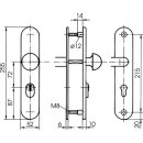 Zi Ikon Stahl-Schutzbeschlag S406 Runknauf/Drücker mit Zylinderabdeckung F2 Neusilber TS=45 (36-45)