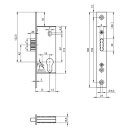OneSystem Riegelschloss N1503 Euro-Profilzylinder - DIN L/R, Flachstulp abgerundet Edelstahl