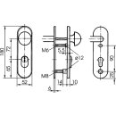 Zi Ikon Stahl-Schutzbeschlag S426 Rundknauf/Drücker, Kurzschild für Wohnungstüren F2 Neusilber TS=40 (41-45)